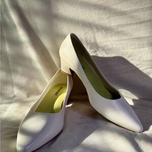 Jeffrey Campbell White Leather Kitten Heels